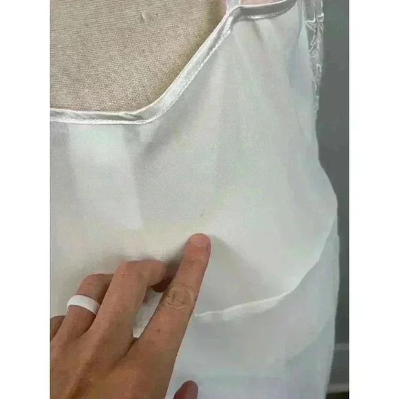 Linea Donatella Babydoll Sheer Lace Front Embroidered Sleeveless Nightgown M/L - Picture 7 of 14